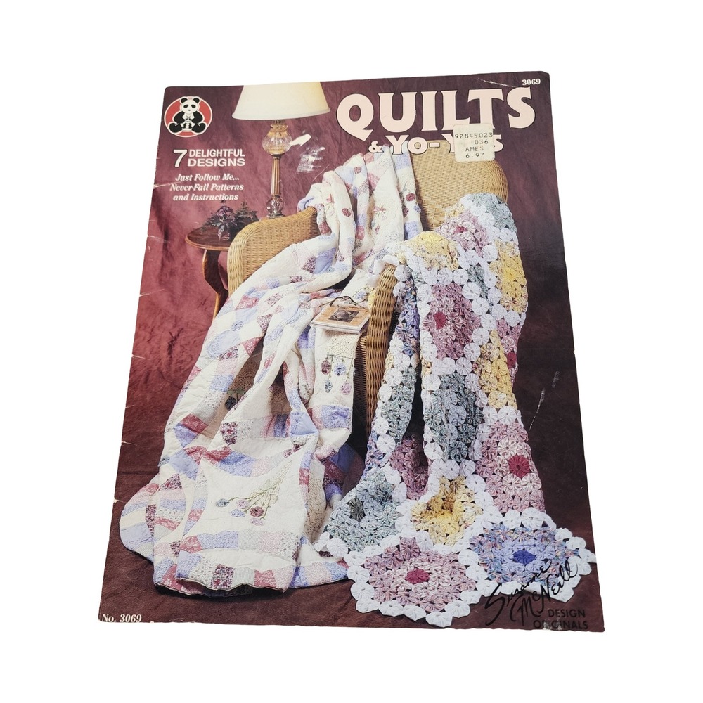 Design Originals Quilts & Yo-Yos Pattern‎ Book Suzanne McNeill 3069 Vintage 1992
